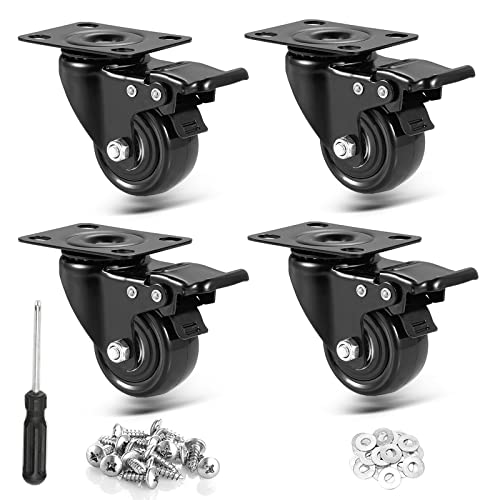 RRIUTO 50MM Möbelrollen mit Bremse, Schwerlastrollen Lenkrollen Transportrollen Doppel-Verriegelung mit 360-Grad-Rotation, Rollen für Möbel mit Tragkraft von 300kg RRIUTO 50MM Möbelrollen mit Bremse, Schwerlastrollen Lenkrollen Transportrollen Doppel-Verriegelung mit 360-Grad-Rotation, Rollen für Möbel mit Tragkraft von 300kg von RRIUTO