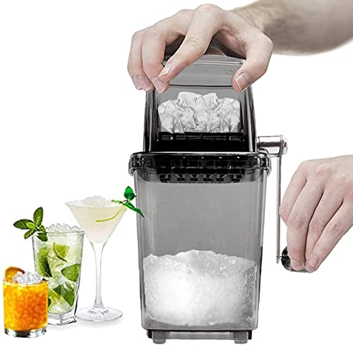 RRMMAN Ice Crusher Manueller Rotary Ice Crusher Cocktails Slush Machine Ice Cube Crushed Smoothies Ice Crusher Machine Home 1.25L Chrome Plated Ice Grinder Ice Cube Drinks Chopper Stirrer (Gray) von RRMMAN