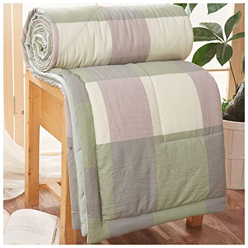 RRNAR Sommer Bettdecke 100% Gewaschener Baumwolle Hypoallergener Sommer Quilt Dünne, Atmungsaktive, Weich und Hautfreundlich, Premium Sommerdecke Plaid,H,150x200cm von RRNAR