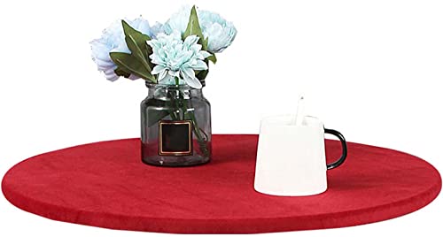 RRNAR Stretch Stehtischhussen, Silberfuchs Samt Spandex Elastische Cocktail Tischdecken, Schutzfolie mit Gummizug Tischtuch für Küche Hotel Outdoor,L,120cm von RRNAR