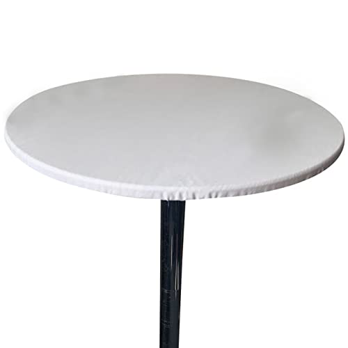 Tischdecke Wasserdicht Rutschfestem Runden Tischdecken mit Gummizug für jeden Anlass wasserdichte rutschfeste Abwischbar Schmutzabweisend,Weiß,120cm von RRNAR