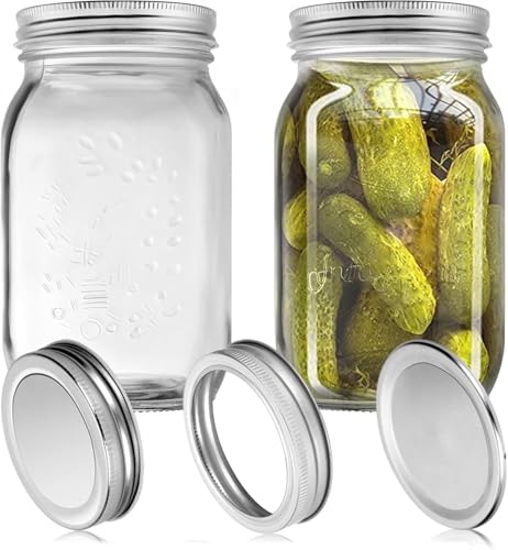 RROAD 500 ml Mehrzweck-Einmachgläser für Overnight Oats Mason Jar mit Deckeln Einmachgläser zum Fermentieren, Lebensmittelaufbewahrungsgläser, Einkochen von Nudeln, Keksen, Nüssen(2 Stück) von RROAD