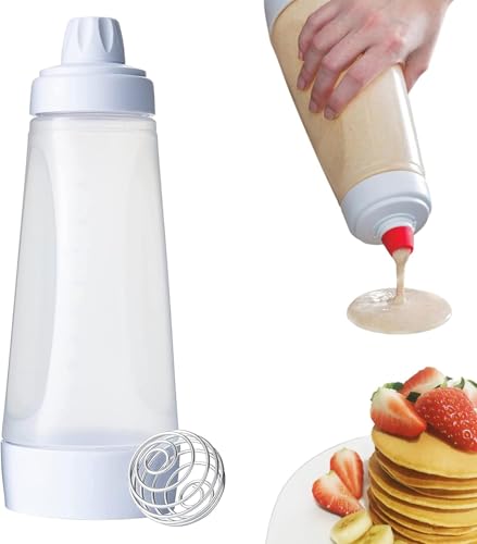 RROAD Hand-Teigspender, Pfannkuchenteig-Mix-Flaschen-Spender, für Cupcakes, Pfannkuchen, Crêpes-Teig, praktische Küchenutensilien von RROAD