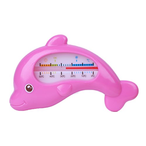 RROVE Wasserthermometer Baby Bathing Dolphin Shape, Temperatur Kleinkinder Kleinkind Dusche Rose Red von RROVE