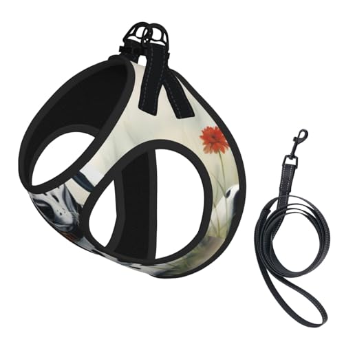 Hundegeschirr und Leine, Dalmatiner-Druck, weiches Netzgewebe, reflektierend, atmungsaktiv, leicht, Westen-Stil Hundegeschirr und Leine, Dalmatiner-Druck, weiches Netzgewebe, reflektierend, atmungsaktiv, leicht, Westen-Stil von RRSZCC