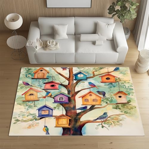 RRUxiia Fußmatte Outdoor 50x80cm Farbe Vögel Vogelnest Kleiner Teppich rutschfest Karikatur Filialen Blatt Teppich Waschbarer Weich Anti Rutsch Für Badezimmer Innen Und Außentüren Eingang RRUxiia Fußmatte Outdoor 50x80cm Farbe Vögel Vogelnest Kleiner Teppich rutschfest Karikatur Filialen Blatt Teppich Waschbarer Weich Anti Rutsch Für Badezimmer Innen Und Außentüren Eingang von RRUxiia