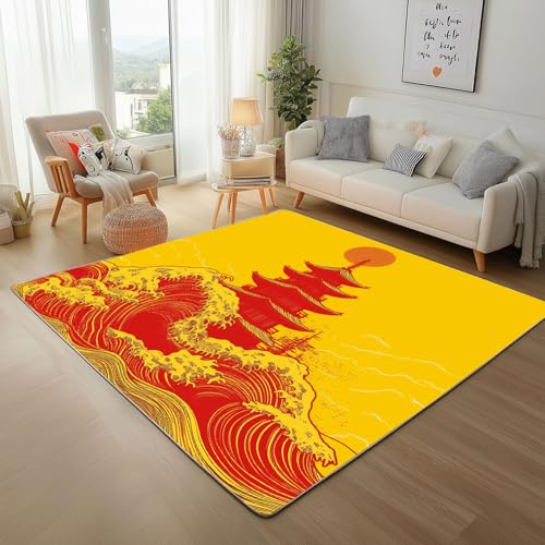 RRUxiia Fußmatte Outdoor 50x80cm Japan Retro Turm Kleiner Teppich rutschfest Architektur Sonne Wellen Teppich Waschbarer Weich Anti Rutsch Für Badezimmer Innen Und Außentüren Eingang RRUxiia Fußmatte Outdoor 50x80cm Japan Retro Turm Kleiner Teppich rutschfest Architektur Sonne Wellen Teppich Waschbarer Weich Anti Rutsch Für Badezimmer Innen Und Außentüren Eingang von RRUxiia