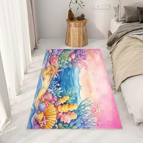 RRUxiia Fußmatte Outdoor 50x80cm Karikatur Farbe Meer Koralle Kleiner Teppich rutschfest Meerestiere Anlage Hülse Teppich Waschbarer Weich Anti Rutsch Für Badezimmer Innen Und Außentüren Eingang RRUxiia Fußmatte Outdoor 50x80cm Karikatur Farbe Meer Koralle Kleiner Teppich rutschfest Meerestiere Anlage Hülse Teppich Waschbarer Weich Anti Rutsch Für Badezimmer Innen Und Außentüren Eingang von RRUxiia