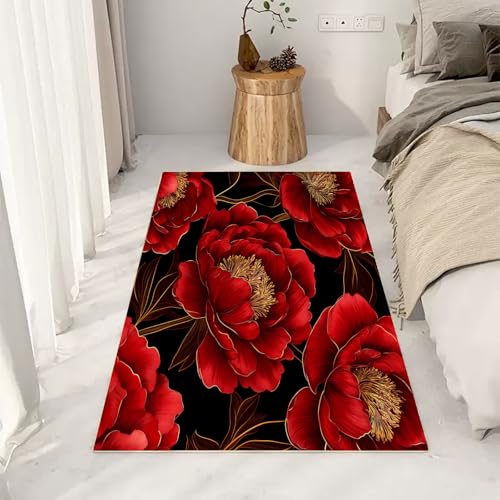 RRUxiia Fußmatte Outdoor 50x80cm Pfingstrose Blumen Anlage Kleiner Teppich rutschfest Blumenmuster Pflanzendrucke Teppich Waschbarer Weich Anti Rutsch Für Badezimmer Innen Und Außentüren Eingang RRUxiia Fußmatte Outdoor 50x80cm Pfingstrose Blumen Anlage Kleiner Teppich rutschfest Blumenmuster Pflanzendrucke Teppich Waschbarer Weich Anti Rutsch Für Badezimmer Innen Und Außentüren Eingang von RRUxiia