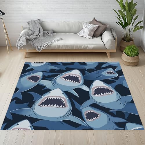 RRUxiia Kleiner Teppich 60x90cm Karikatur Hai Fußmatte Outdoor Meerestiere Meer Fisch Outdoor Teppich Waschbarer rutschfest Weich Anti Rutsch Matte Für Badezimmer Innen Und Außentüren RRUxiia Kleiner Teppich 60x90cm Karikatur Hai Fußmatte Outdoor Meerestiere Meer Fisch Outdoor Teppich Waschbarer rutschfest Weich Anti Rutsch Matte Für Badezimmer Innen Und Außentüren von RRUxiia