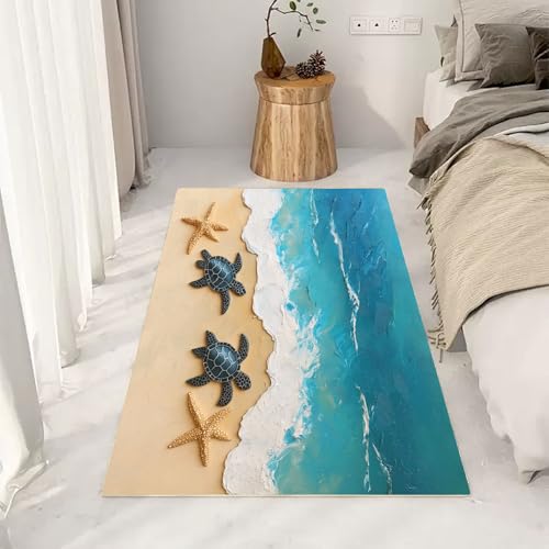 RRUxiia Kleiner Teppich Weich 60x90cm 3D Meer Meeresschildkröten Fußmatte Outdoor Seestern Wellen Malerei Teppich Waschbarer Anti Rutsch Matte Für Badezimmer Innen Und Außentüren Eingang RRUxiia Kleiner Teppich Weich 60x90cm 3D Meer Meeresschildkröten Fußmatte Outdoor Seestern Wellen Malerei Teppich Waschbarer Anti Rutsch Matte Für Badezimmer Innen Und Außentüren Eingang von RRUxiia