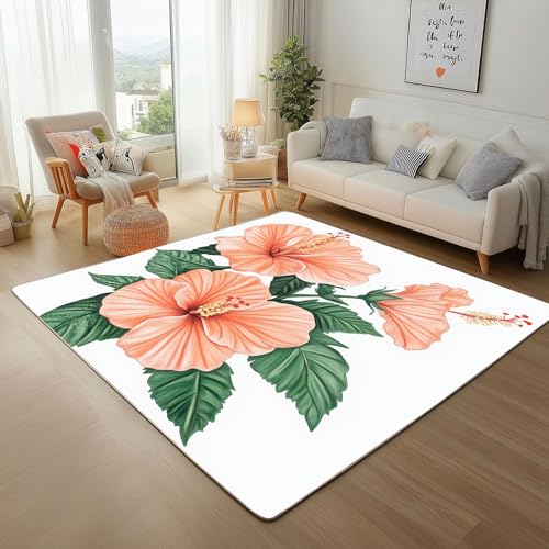 RRUxiia Kleiner Teppich Weich 60x90cm Blumen Anlage Blatt Fußmatte Outdoor Blumenmuster Pflanzendrucke Teppich Waschbarer Anti Rutsch Matte Für Badezimmer Innen Und Außentüren Eingang von RRUxiia