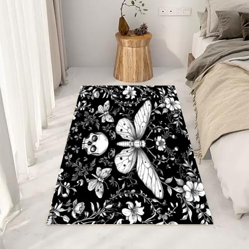 RRUxiia Kleiner Teppich Weich 60x90cm Gotisch Skeleton Schmetterling Fußmatte Outdoor Blumen Anlage Ländlich Teppich Waschbarer Anti Rutsch Matte Für Badezimmer Innen Und Außentüren Eingang RRUxiia Kleiner Teppich Weich 60x90cm Gotisch Skeleton Schmetterling Fußmatte Outdoor Blumen Anlage Ländlich Teppich Waschbarer Anti Rutsch Matte Für Badezimmer Innen Und Außentüren Eingang von RRUxiia