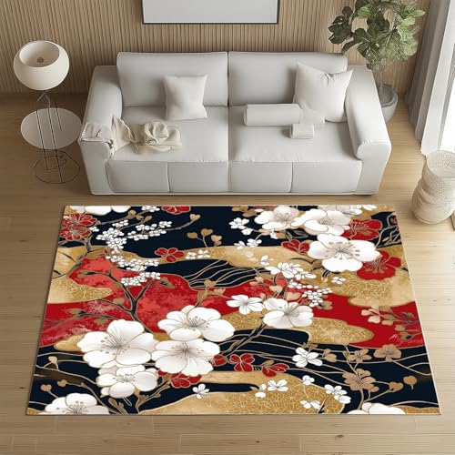 RRUxiia Kleiner Teppich Weich 60x90cm Japan Prunus Mume Fußmatte Outdoor Anlage Blumenmuster Teppich Waschbarer Anti Rutsch Matte Für Badezimmer Innen Und Außentüren Eingang RRUxiia Kleiner Teppich Weich 60x90cm Japan Prunus Mume Fußmatte Outdoor Anlage Blumenmuster Teppich Waschbarer Anti Rutsch Matte Für Badezimmer Innen Und Außentüren Eingang von RRUxiia
