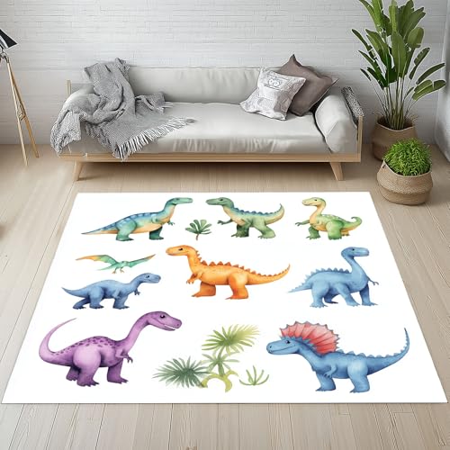 RRUxiia Kleiner Teppich Weich 60x90cm Karikatur Dinosaurier Fußmatte Outdoor Niedlich Farbe Tier Teppich Waschbarer Anti Rutsch Matte Für Badezimmer Innen Und Außentüren Eingang von RRUxiia