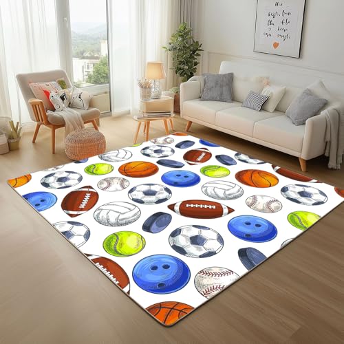RRUxiia Kleiner Teppich Weich 60x90cm Karikatur Fußball Basketball Fußmatte Outdoor Baseball Sport Teppich Waschbarer Anti Rutsch Matte Für Badezimmer Innen Und Außentüren Eingang RRUxiia Kleiner Teppich Weich 60x90cm Karikatur Fußball Basketball Fußmatte Outdoor Baseball Sport Teppich Waschbarer Anti Rutsch Matte Für Badezimmer Innen Und Außentüren Eingang von RRUxiia
