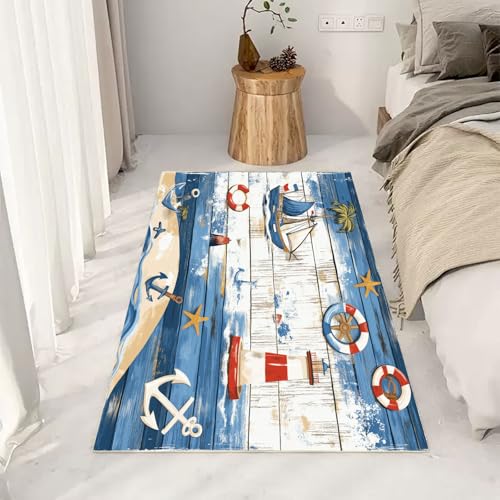 RRUxiia Kleiner Teppich Weich 60x90cm Karikatur Navigation Fußmatte Outdoor Meer Anker Boot Planke Teppich Waschbarer Anti Rutsch Matte Für Badezimmer Innen Und Außentüren Eingang RRUxiia Kleiner Teppich Weich 60x90cm Karikatur Navigation Fußmatte Outdoor Meer Anker Boot Planke Teppich Waschbarer Anti Rutsch Matte Für Badezimmer Innen Und Außentüren Eingang von RRUxiia