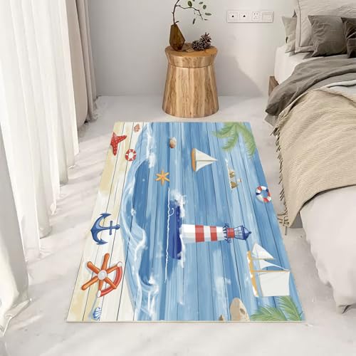 RRUxiia Kleiner Teppich Weich 60x90cm Karikatur Navigation Fußmatte Outdoor Meer Anker Boot Planke Teppich Waschbarer Anti Rutsch Matte Für Badezimmer Innen Und Außentüren Eingang RRUxiia Kleiner Teppich Weich 60x90cm Karikatur Navigation Fußmatte Outdoor Meer Anker Boot Planke Teppich Waschbarer Anti Rutsch Matte Für Badezimmer Innen Und Außentüren Eingang von RRUxiia