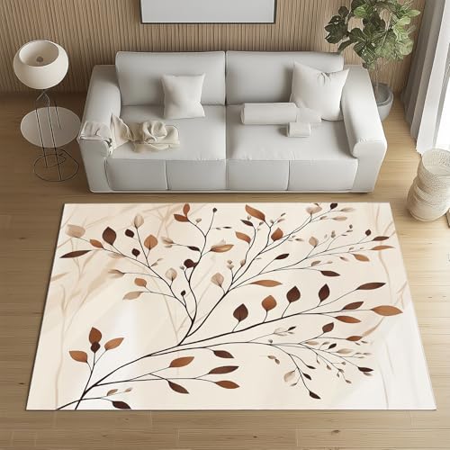 RRUxiia Kleiner Teppich Weich 60x90cm Ländlich Anlage Blatt Fußmatte Outdoor Einfachheit Pflanzendrucke Teppich Waschbarer Anti Rutsch Matte Für Badezimmer Innen Und Außentüren Eingang von RRUxiia