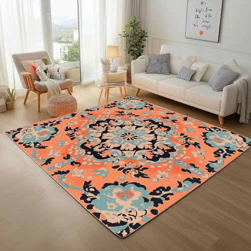 RRUxiia Kleiner Teppich Weich 60x90cm Ländlich Blumen Anlage Fußmatte Outdoor Blumenmuster Pflanzendrucke Teppich Waschbarer Anti Rutsch Matte Für Badezimmer Innen Und Außentüren Eingang von RRUxiia