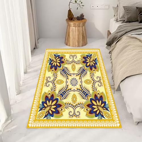 RRUxiia Kleiner Teppich Weich 60x90cm Ländlich Blumen Anlage Fußmatte Outdoor Retro Tradition Nationalität Teppich Waschbarer Anti Rutsch Matte Für Badezimmer Innen Und Außentüren Eingang von RRUxiia