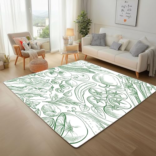 RRUxiia Kleiner Teppich Weich 60x90cm Ländlich Gemüse Thema Fußmatte Outdoor Tomate Chili Gourmet Essen Teppich Waschbarer Anti Rutsch Matte Für Badezimmer Innen Und Außentüren Eingang von RRUxiia