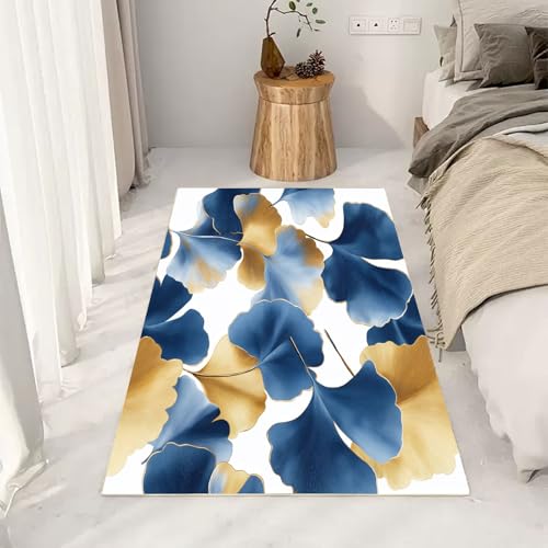 RRUxiia Kleiner Teppich Weich 60x90cm Luxuriös Pflanzendrucke Fußmatte Outdoor Modern Anlage Blatt Teppich Waschbarer Anti Rutsch Matte Für Badezimmer Innen Und Außentüren Eingang von RRUxiia
