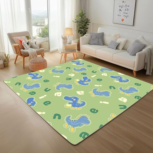 RRUxiia Kleiner Teppich Weich 60x90cm Niedlich Dinosaurier Fußmatte Outdoor Karikatur Tier Kind Teppich Waschbarer Anti Rutsch Matte Für Badezimmer Innen Und Außentüren Eingang von RRUxiia