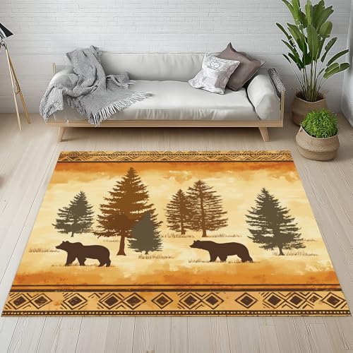 RRUxiia Kleiner Teppich Weich 60x90cm Retro Braunbär Fußmatte Outdoor Baum Dschungel Ländlich Tierwelt Teppich Waschbarer Anti Rutsch Matte Für Badezimmer Innen Und Außentüren Eingang RRUxiia Kleiner Teppich Weich 60x90cm Retro Braunbär Fußmatte Outdoor Baum Dschungel Ländlich Tierwelt Teppich Waschbarer Anti Rutsch Matte Für Badezimmer Innen Und Außentüren Eingang von RRUxiia
