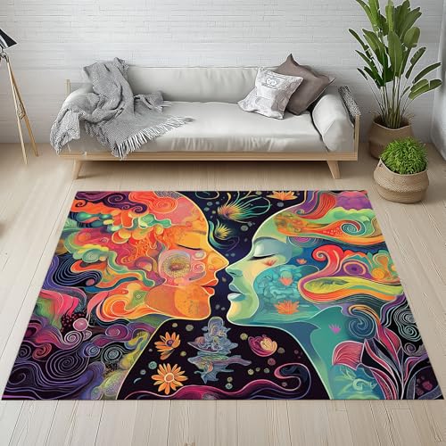 RRUxiia Teppich 150x210cm Farbe Fantasie Mädchen Teppich Wohnzimmer Abstrakt Aquarell Kunst Carpet Waschbarer Teppisch rutschfest Weich Schlafzimmer Bettvorleger Kinderzimmer Esszimmer Raumdekoration RRUxiia Teppich 150x210cm Farbe Fantasie Mädchen Teppich Wohnzimmer Abstrakt Aquarell Kunst Carpet Waschbarer Teppisch rutschfest Weich Schlafzimmer Bettvorleger Kinderzimmer Esszimmer Raumdekoration von RRUxiia