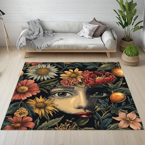RRUxiia Teppich Mädchen Blumen Anlage Teppich Wohnzimmer 240x300cm Blumenmuster Pflanzendrucke Groß Carpet Waschbarer rutschfest Weich Bettvorleger Schlafzimmer Kinderzimmer Esszimmer Raumdekoration RRUxiia Teppich Mädchen Blumen Anlage Teppich Wohnzimmer 240x300cm Blumenmuster Pflanzendrucke Groß Carpet Waschbarer rutschfest Weich Bettvorleger Schlafzimmer Kinderzimmer Esszimmer Raumdekoration von RRUxiia