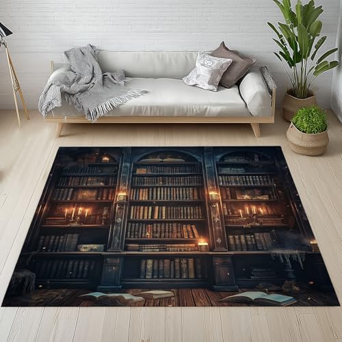 RRUxiia Teppich Retro Bücherregal Teppich Wohnzimmer 100x160cm Buch Enthusiasten Studie Carpet Waschbarer Bettvorleger rutschfest Weich Teppisch Schlafzimmer Kinderzimmer Esszimmer Living Room RRUxiia Teppich Retro Bücherregal Teppich Wohnzimmer 100x160cm Buch Enthusiasten Studie Carpet Waschbarer Bettvorleger rutschfest Weich Teppisch Schlafzimmer Kinderzimmer Esszimmer Living Room von RRUxiia