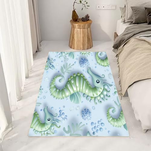 RRUxiia Teppich Schlafzimmer Waschbarer 80x150cm 3D Stereo Seepferdchen Teppich Wohnzimmer rutschfest Meerestiere Anlage Blatt Rugs for Living Room Bettvorleger Weich Kinderzimmer RRUxiia Teppich Schlafzimmer Waschbarer 80x150cm 3D Stereo Seepferdchen Teppich Wohnzimmer rutschfest Meerestiere Anlage Blatt Rugs for Living Room Bettvorleger Weich Kinderzimmer von RRUxiia