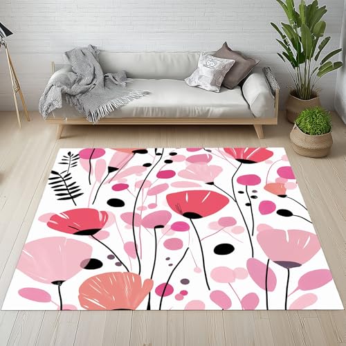 RRUxiia Teppich Schlafzimmer Waschbarer 80x150cm Farbe Blumen Anlage Teppich Wohnzimmer rutschfest Einfachheit Blumenmuster Rugs for Living Room Bettvorleger Weich Kinderzimmer RRUxiia Teppich Schlafzimmer Waschbarer 80x150cm Farbe Blumen Anlage Teppich Wohnzimmer rutschfest Einfachheit Blumenmuster Rugs for Living Room Bettvorleger Weich Kinderzimmer von RRUxiia
