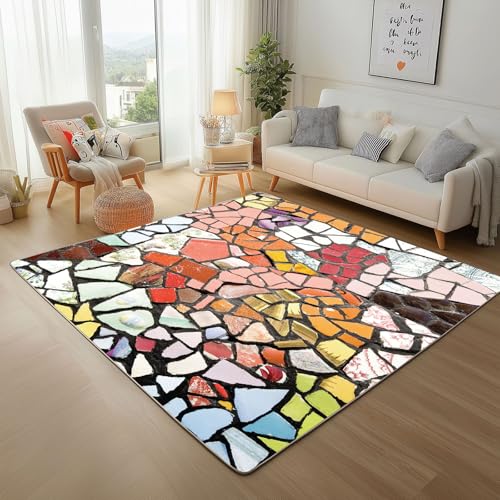 RRUxiia Teppich Schlafzimmer Waschbarer 80x150cm Geometrie Patchwork Riss Teppich Wohnzimmer rutschfest Farbe Abstrakt Muster Rugs for Living Room Bettvorleger Weich Kinderzimmer RRUxiia Teppich Schlafzimmer Waschbarer 80x150cm Geometrie Patchwork Riss Teppich Wohnzimmer rutschfest Farbe Abstrakt Muster Rugs for Living Room Bettvorleger Weich Kinderzimmer von RRUxiia