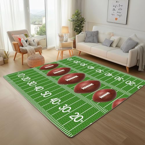 RRUxiia Teppich Schlafzimmer Waschbarer 80x150cm Karikatur Fußball Sport Teppich Wohnzimmer rutschfest Sportballspiel Gericht Rugs for Living Room Bettvorleger Weich Kinderzimmer RRUxiia Teppich Schlafzimmer Waschbarer 80x150cm Karikatur Fußball Sport Teppich Wohnzimmer rutschfest Sportballspiel Gericht Rugs for Living Room Bettvorleger Weich Kinderzimmer von RRUxiia