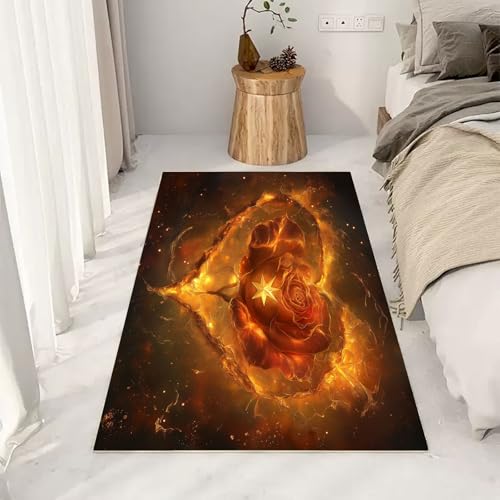 RRUxiia Teppich Schlafzimmer Waschbarer 80x150cm Romantisch Rosen Blumen Teppich Wohnzimmer rutschfest Abstrakt Liebe Sternenhimmel Rugs for Living Room Bettvorleger Weich Kinderzimmer RRUxiia Teppich Schlafzimmer Waschbarer 80x150cm Romantisch Rosen Blumen Teppich Wohnzimmer rutschfest Abstrakt Liebe Sternenhimmel Rugs for Living Room Bettvorleger Weich Kinderzimmer von RRUxiia