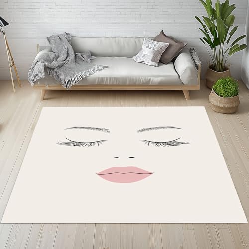 RRUxiia Teppich Schönheit Mädchen Teppich Wohnzimmer Lippen Wimpern Meim Groß Carpet 240x340cm Waschbarer Bettvorleger rutschfest Weich Schlafzimmer Raumdekoration Kinderzimmer Esszimmer RRUxiia Teppich Schönheit Mädchen Teppich Wohnzimmer Lippen Wimpern Meim Groß Carpet 240x340cm Waschbarer Bettvorleger rutschfest Weich Schlafzimmer Raumdekoration Kinderzimmer Esszimmer von RRUxiia