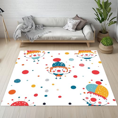 RRUxiia Teppich Wohnzimmer 160x230cm Karikatur Clown Tupfen Rugs for Living Room Akrobatische Truppe Teppich Waschbarer rutschfest Weich Schlafzimmer Bettvorleger Kinderzimmer RRUxiia Teppich Wohnzimmer 160x230cm Karikatur Clown Tupfen Rugs for Living Room Akrobatische Truppe Teppich Waschbarer rutschfest Weich Schlafzimmer Bettvorleger Kinderzimmer von RRUxiia