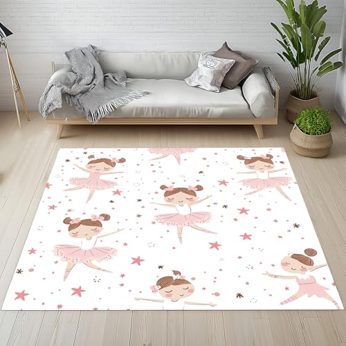 RRUxiia Teppich Wohnzimmer Weich 120x150cm Karikatur Tanzen Mädchen Rugs for Living Room rutschfest Niedlich Pentagramm Teppich Waschbarer Schlafzimmer Bettvorleger Esszimmer RRUxiia Teppich Wohnzimmer Weich 120x150cm Karikatur Tanzen Mädchen Rugs for Living Room rutschfest Niedlich Pentagramm Teppich Waschbarer Schlafzimmer Bettvorleger Esszimmer von RRUxiia