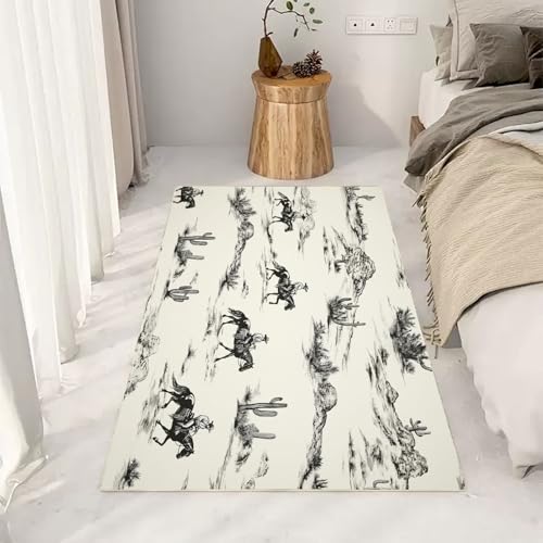 RRUxiia Teppich Wohnzimmer Weich 120x150cm Retro Cowboys Pferd Rugs for Living Room rutschfest Wüste Kaktus Anlage Teppich Waschbarer Schlafzimmer Bettvorleger Esszimmer RRUxiia Teppich Wohnzimmer Weich 120x150cm Retro Cowboys Pferd Rugs for Living Room rutschfest Wüste Kaktus Anlage Teppich Waschbarer Schlafzimmer Bettvorleger Esszimmer von RRUxiia