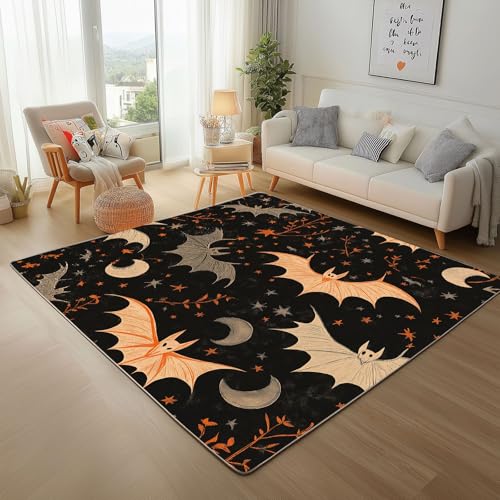 RRUxiia Teppich groß rutschfest Furcht Schläger Teppich Wohnzimmer 100x160cm Halloween Pentagramm Mond Anlage Carpet Waschbarer Bettvorleger Weich Schlafzimmer Kinderzimmer RRUxiia Teppich groß rutschfest Furcht Schläger Teppich Wohnzimmer 100x160cm Halloween Pentagramm Mond Anlage Carpet Waschbarer Bettvorleger Weich Schlafzimmer Kinderzimmer von RRUxiia