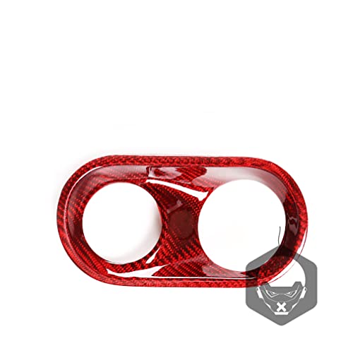 Cabon Fiber Scheinwerfer-Bedienfeld Rahmen Abdeckung Verkleidung Kappe kompatibel mit Porsche Macan 2014-2022 (Rot) von RRX