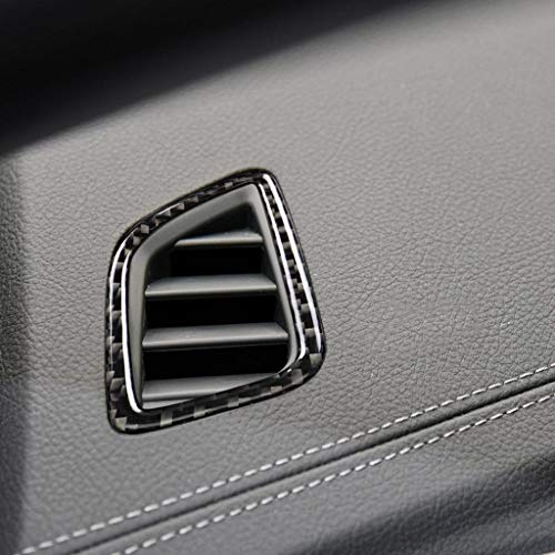 Für BMW 1er-Serie F20 F21 2012–2016 Echte Kohlefaser-Aufkleber für Klimaanlage, Lüftungsschlitz, Lüftungsgitter, Innenseite, Armaturenbrettseite (schwarz) von RRX