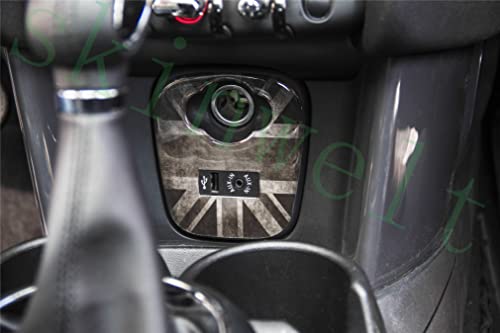 Vinyl-Aufkleber, kompatibel mit Mini Cooper F55 Hardtop F56 Schrägheck 2014+ (USB Zigarettenanzünder-Panel, Union Jack UK OB) von RRX