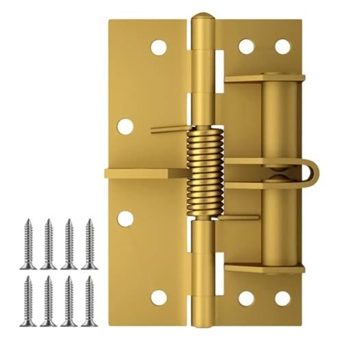 Federscharnier 4-Zoll-Positionierungsscharnierfeder Automatisches Türschließscharnier Holztürscharnier Küche Multifunktions-Abnehmbare Federscharniere(Gold) von RRYPBOVG