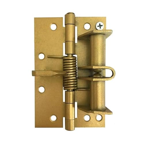 Federscharnier Positionierungsscharnierfeder Selbstausrichtendes Scharnier Automatische Schließtür Multifunktions-Fliegengittertür, Holztürscharnier(Gold) von RRYPBOVG