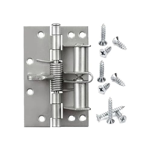 Federscharnier Positionierungsscharnierfeder Selbstausrichtendes Scharnier Automatische Schließtür Multifunktions-Fliegengittertür, Holztürscharnier(Silver) von RRYPBOVG