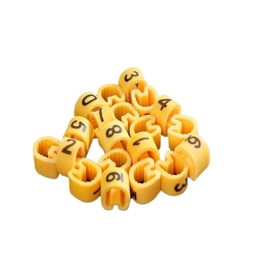 Kabelmarkierer Nummer 10 Trellis Kits Gelbe Kabelmarkierungen for Drahtdurchmesser-Schlauchklemmen(12mm2 100PCS) von RRYPBOVG