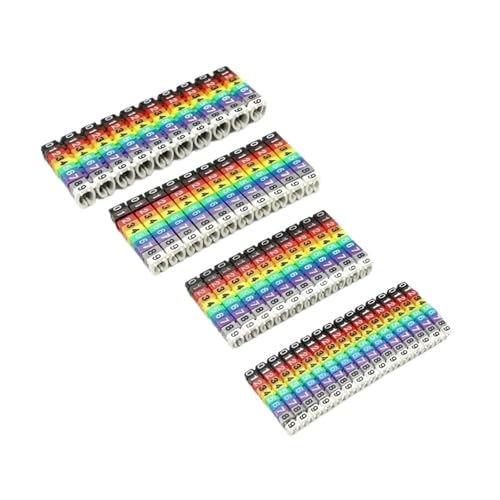 Kabelmarkierer Nummer 100/150 stücke Kabel Marker Bunte Tag Label Netzwerk Draht(Color 4) von RRYPBOVG